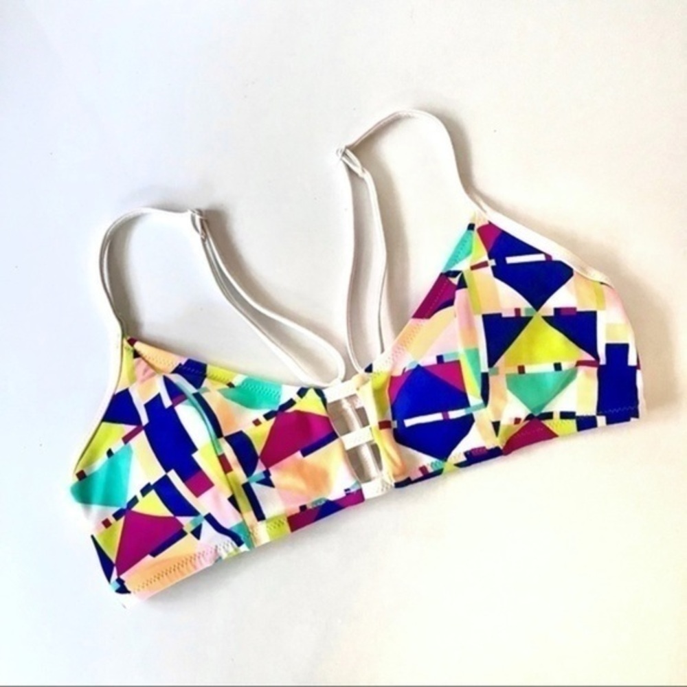 Victoria’s Secret Bright Diamond Geo Print Abstract Strappy Swim Bikini Top